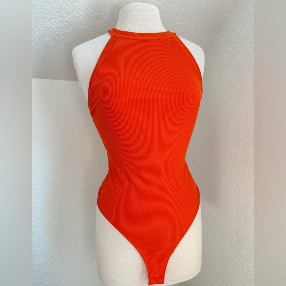 Le Lis Orange Sleeveless Bodysuit